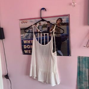 White string backless top